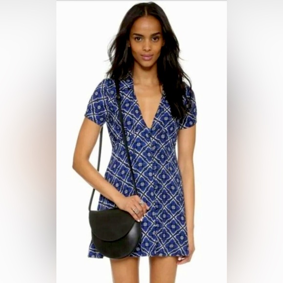 Free People Melody Geometric Mosaic Pattern Swing Dress - Picture 1 of 7